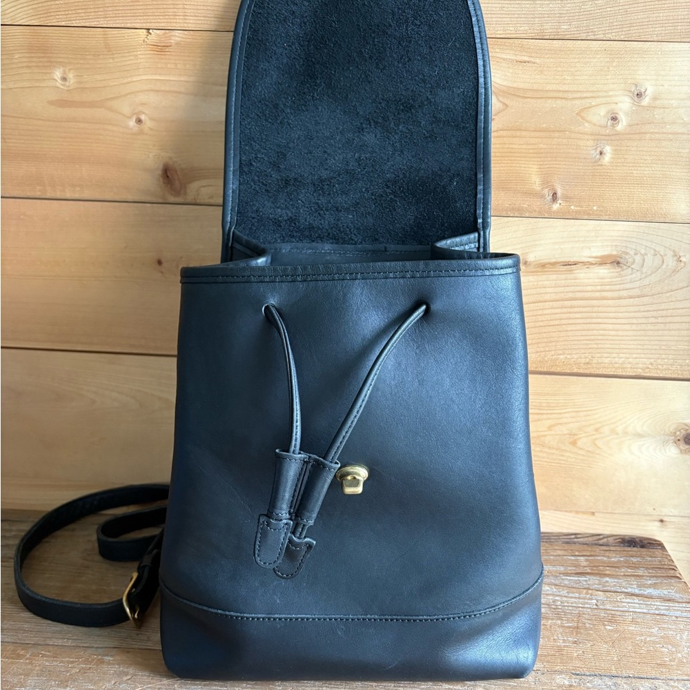 Coach Black Large Daypack - Style 9791 - Leather Backpack with Hang Tag - Picture 8 of 16